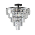 Black contemporary crystal drum chandelier, view 5