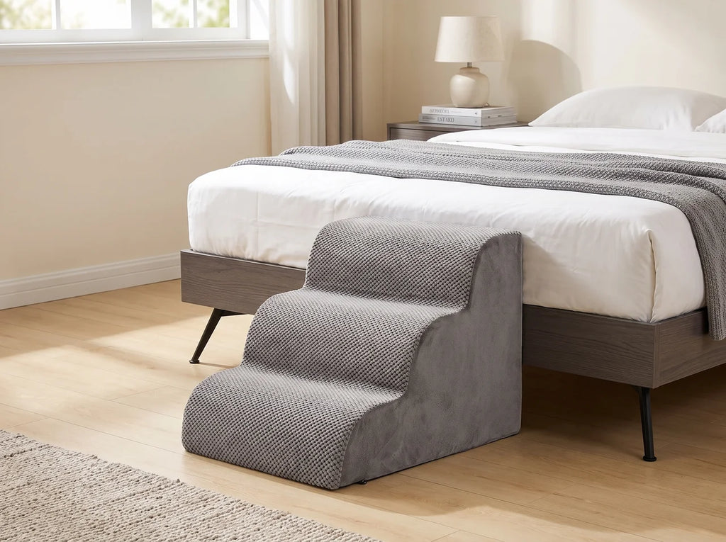 Curved Foam Pet Stairs for Small Dogs and Cats