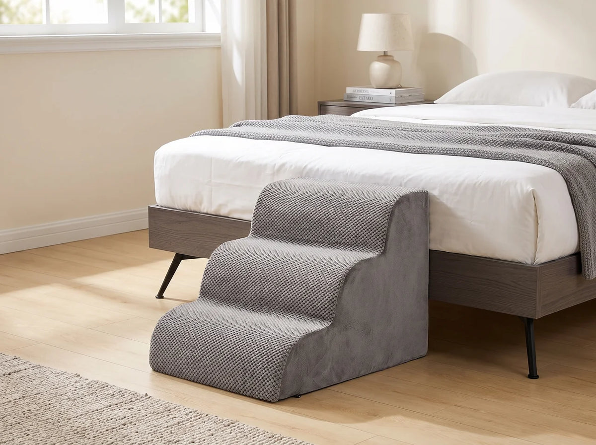 Curved Foam Pet Stairs for Small Dogs and Cats