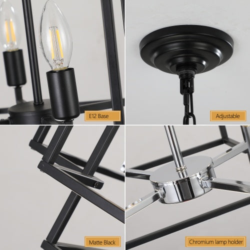 Tiered eight-lantern farmhouse chandelier, view 6