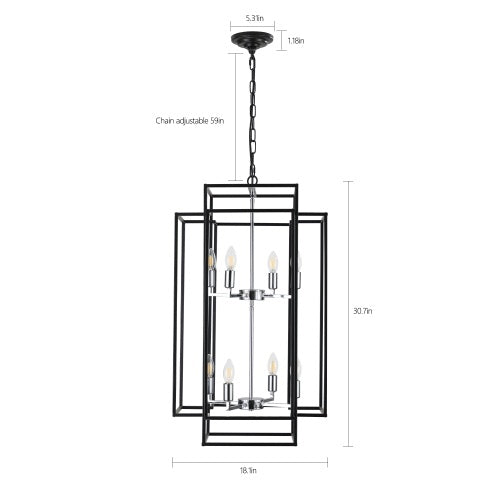 Tiered eight-lantern farmhouse chandelier, view 9