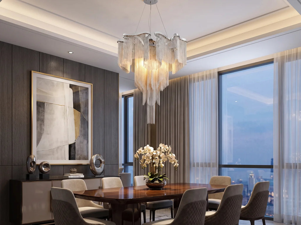 Nordic Luxury Aluminum Tassel Ceiling Light