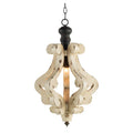 White French country wood chandelier, view 3