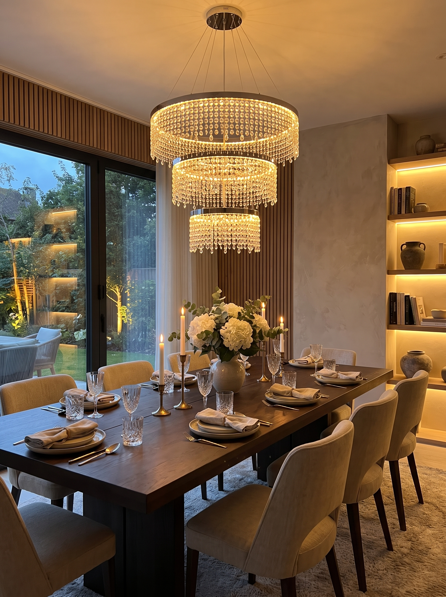 24-Inch Crystal LED Ceiling Chandelier lifestyle 1