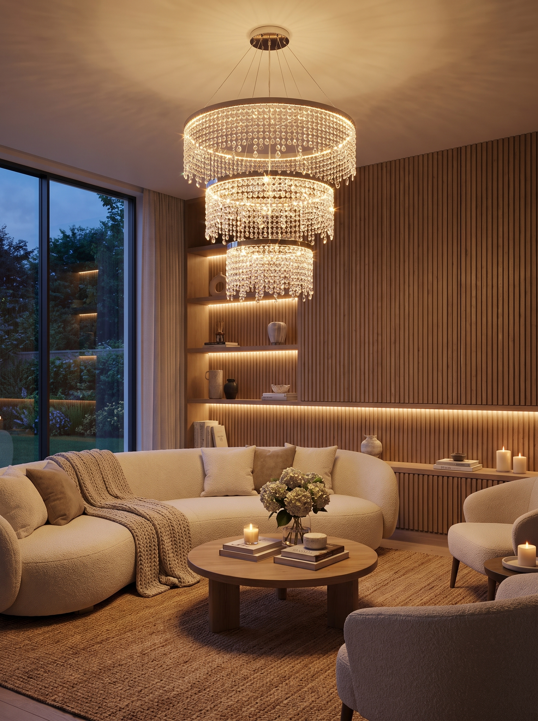 24 Inch Crystal LED Chandelier lifestyle 2