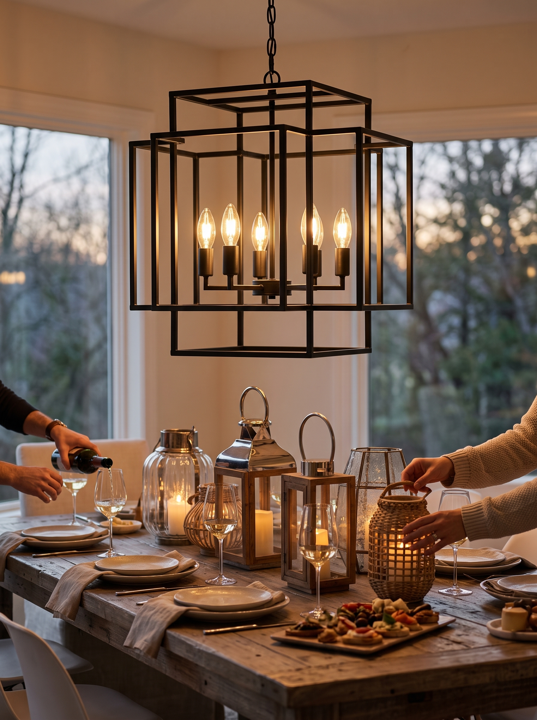 Eight Lantern Tiered Chandelier lifestyle 2