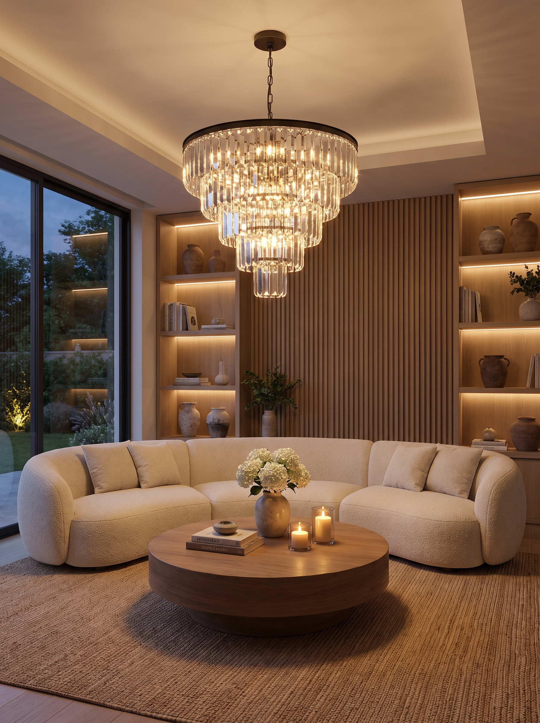 Black Crystal Drum Chandelier lifestyle 1