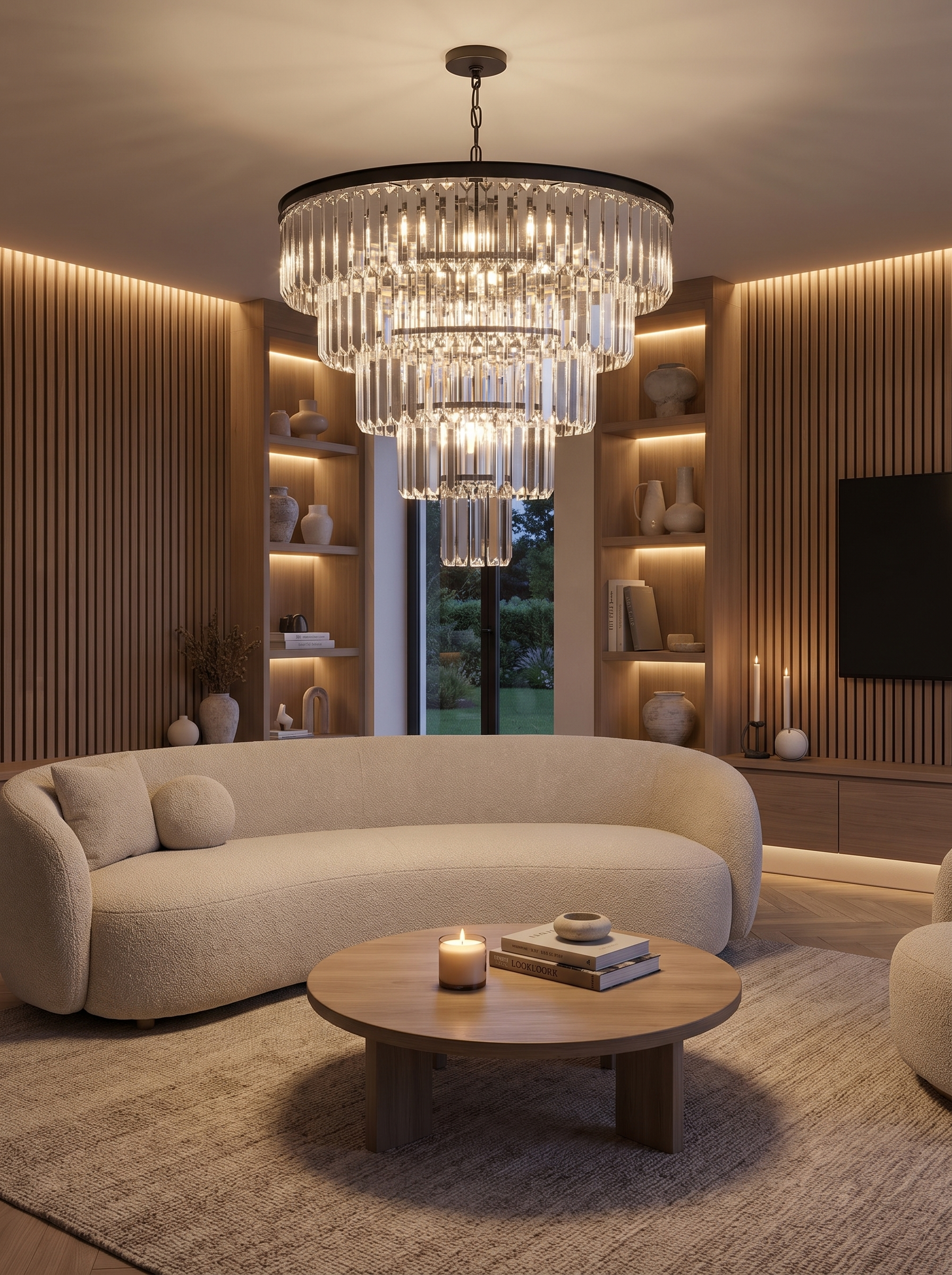 Black Crystal Drum Chandelier lifestyle 3
