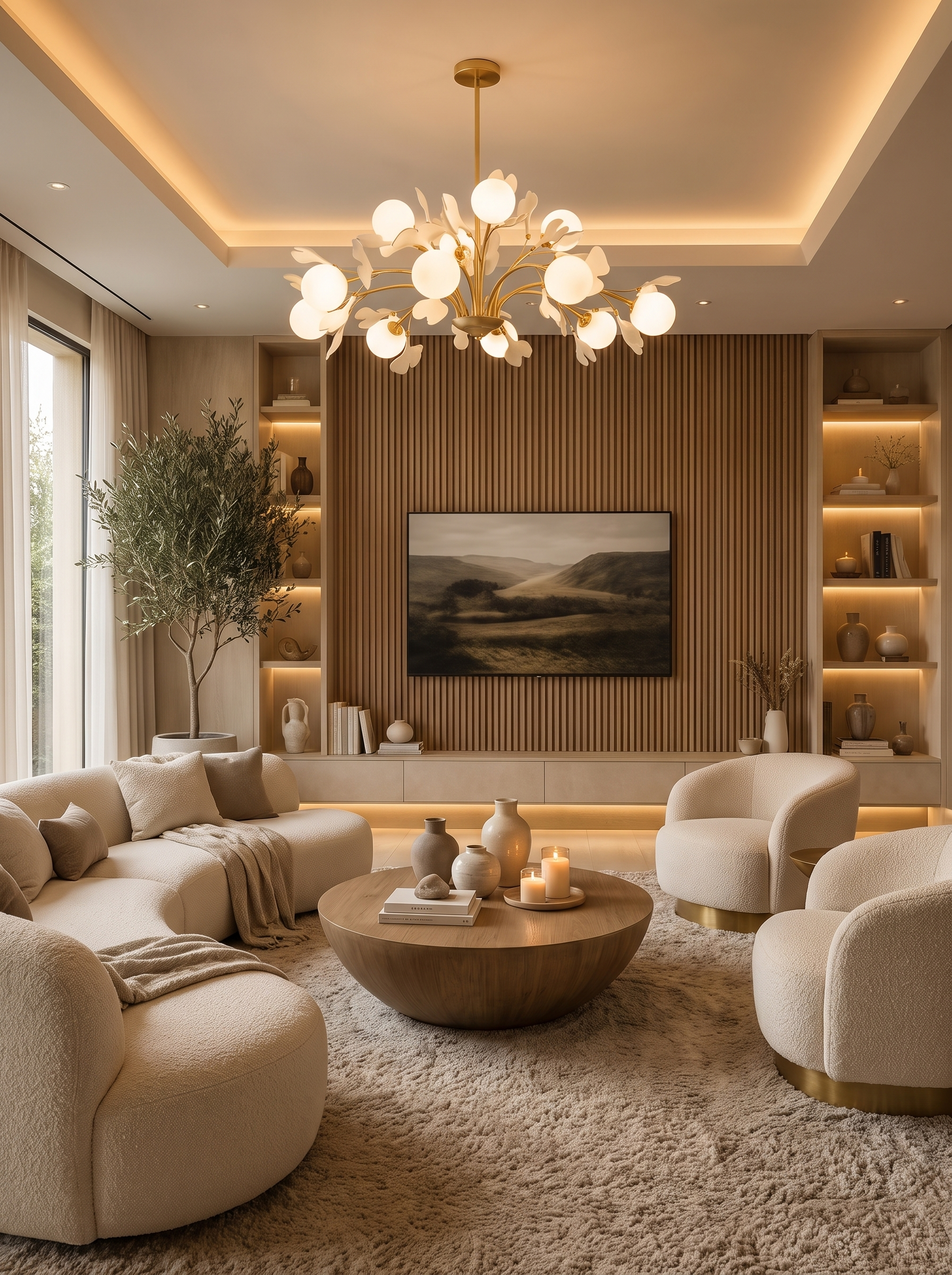 Ginkgo Leaf Copper Branch Chandelier lifestyle 1