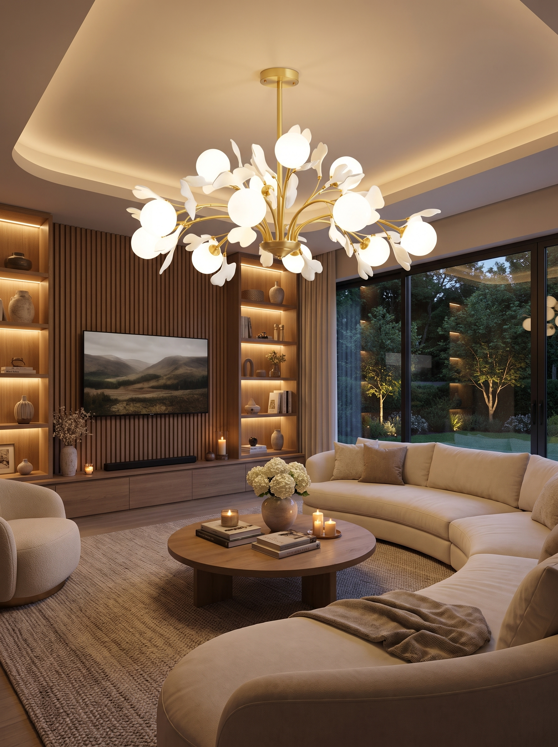 Ginkgo Leaf Copper Branch Chandelier lifestyle 3