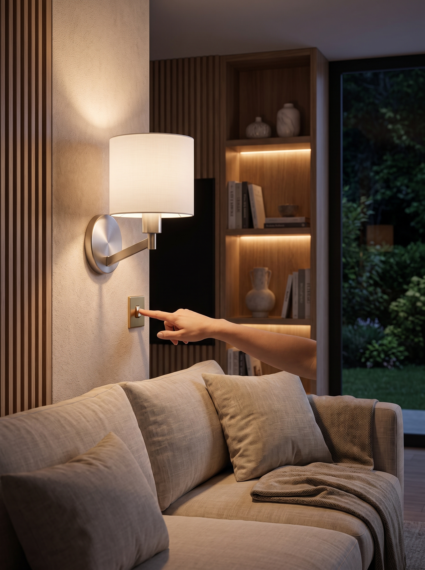 Nebula Brushed Nickel Wall Lamp lifestyle 1