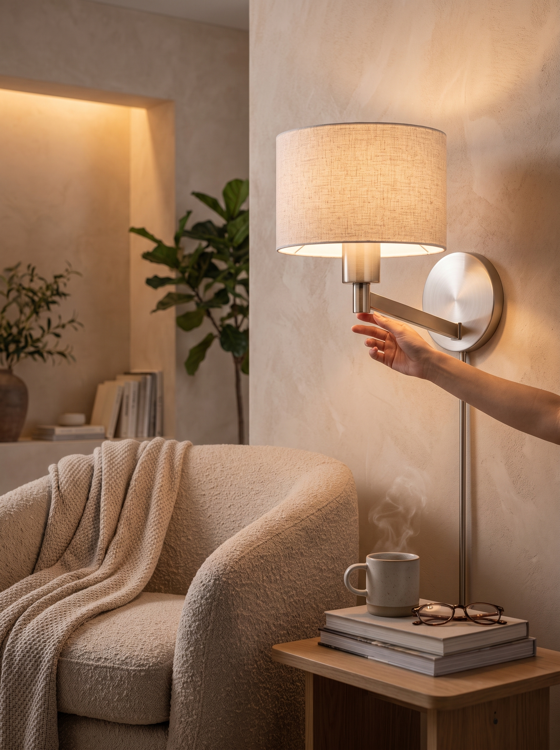 Nebula Brushed Nickel Wall Lamp lifestyle 3