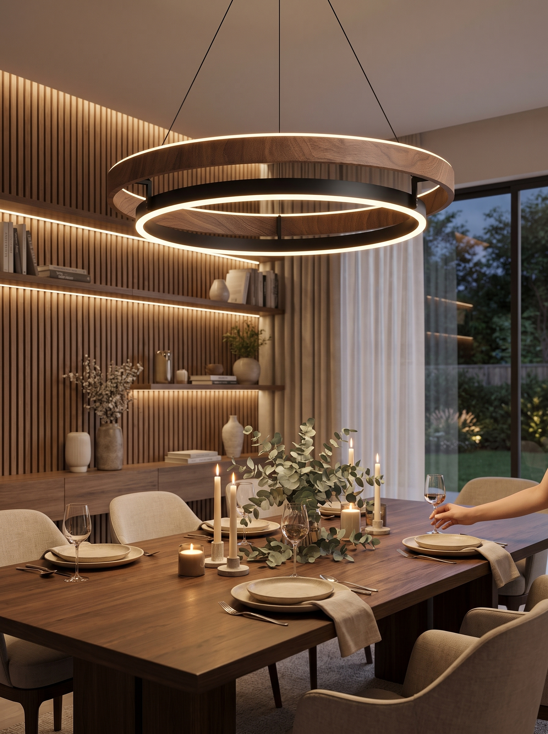 Italian Wood Grain Chandelier lifestyle 1
