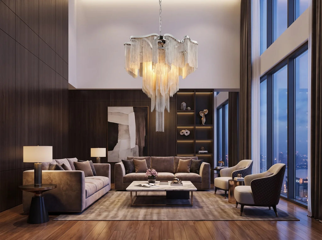 Nordic Luxury Aluminum Tassel Ceiling Light